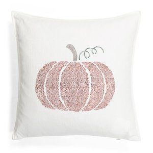 MAGASCHONI 20x20 Velvet Crystal Pumpkin Pillow